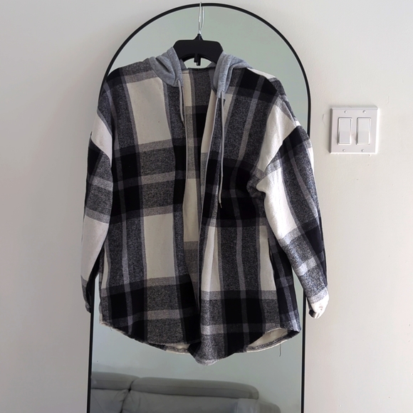 Juniors / women's Plaid Light Hooded Jacket - Picture 1 of 3